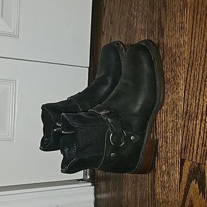 Harley Davidson 94300 Black Leather Engineer Side Zip Harness Riding Half Boot